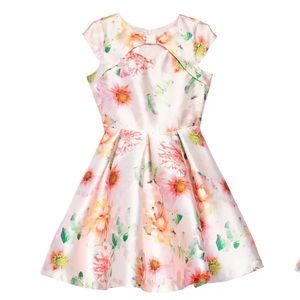 Iris & Ivy: Floral Print Satin Dress